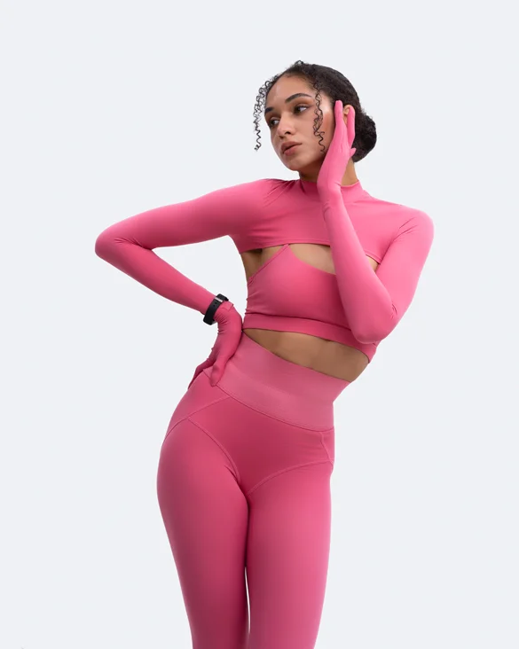 Find Your Perfect Fit With Discounted Yoga Outfits Glove Sleeve Crop Top