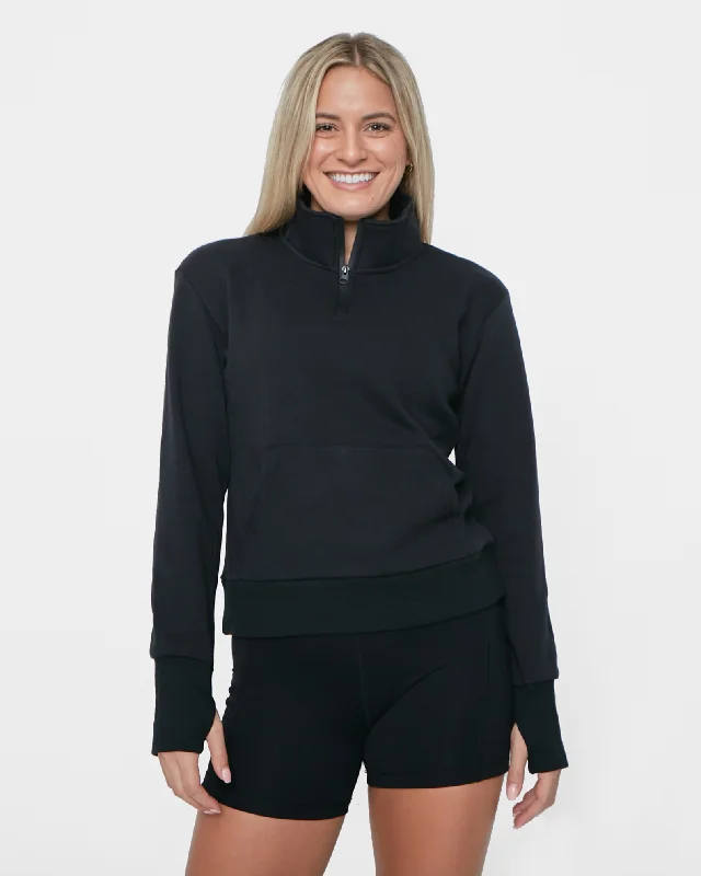 Trendy Yoga Outfits At Budget-Friendly Prices Hailey Classic Half Zip - Black