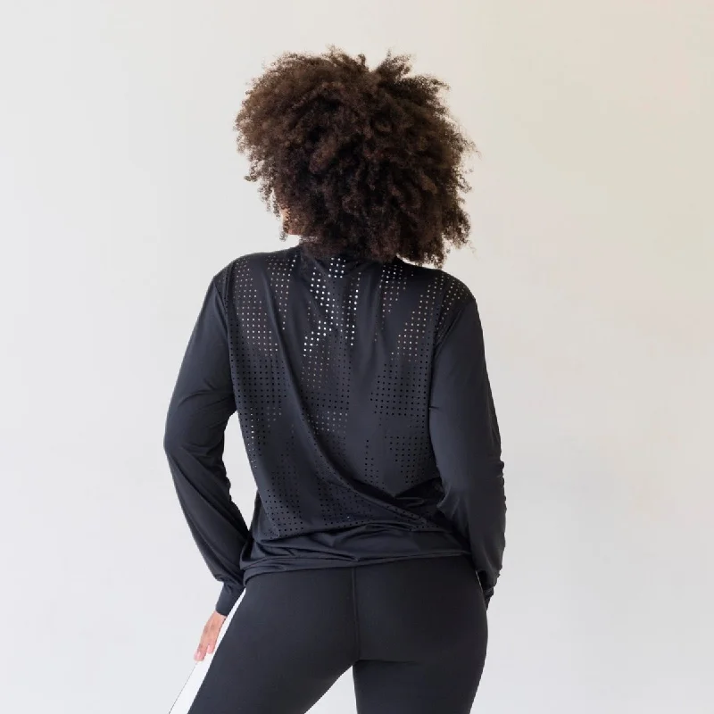 The Best Yoga Wear At The Best Prices Laser Cut Pullover - Black