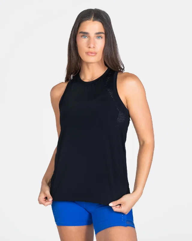 Breathable, Moisture-Wicking, And Budget-Friendly Laser Cut Tank - Black