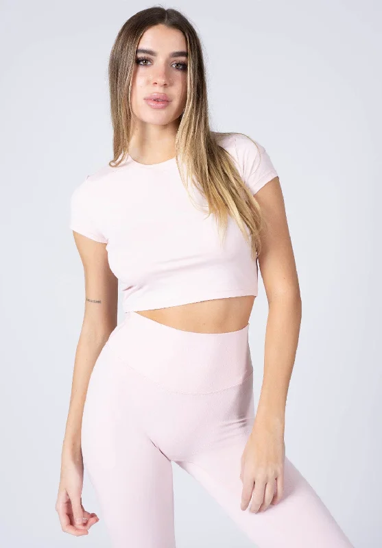 Move With Confidence In Discounted Yoga Outfits LiteSpeed Short Sleeve Crop Primrose Move With Confidence In Discounted Yoga Outfits LiteSpeed Short Sleeve Crop Primrose