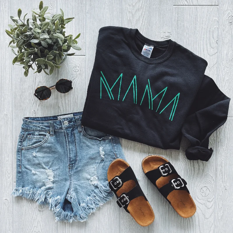 Trendy Yoga Outfits At Budget-Friendly Prices Mama Line Print • Black & Lime Pullover Trendy Yoga Outfits At Budget-Friendly Prices Mama Line Print • Black & Lime Pullover