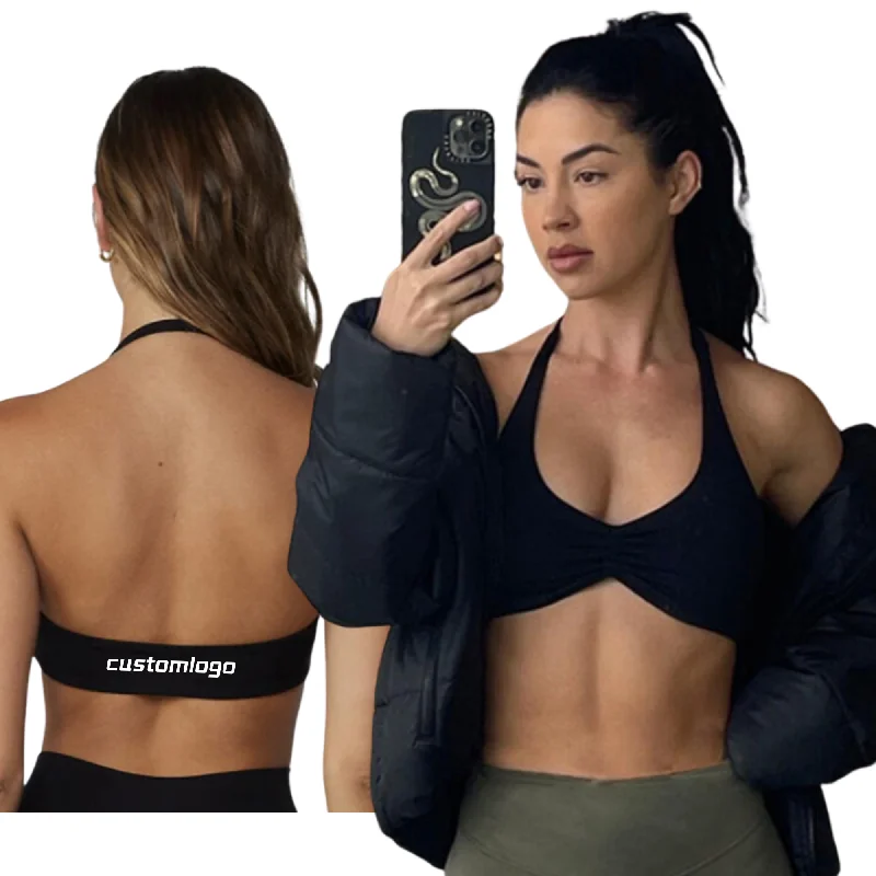 Your Go-To Yoga Outfits Now More Affordable Nude sports halter top yoga vest
