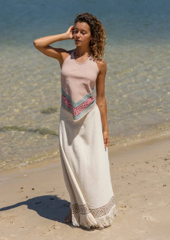 Performance Meets Savings In Our Yoga Wear Sale Oneness Top - Pink and Blue Print