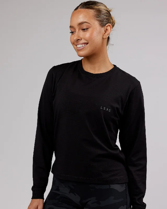 Comfortable, Stylish, And Now More Affordable Deluxe PimaFLX LS Tee - Black