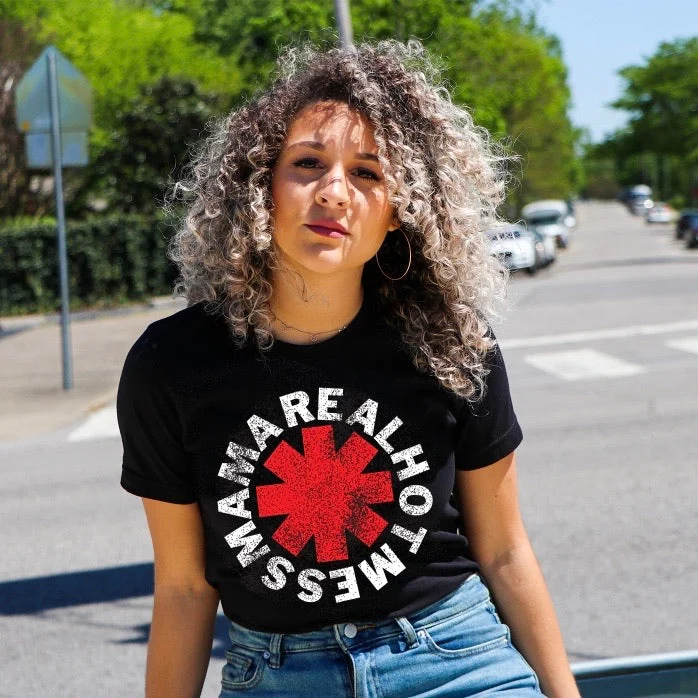 Premium Yoga Wear At Special Discounts REAL HOT MESS MAMA • Black Tee