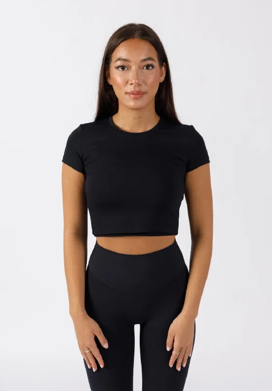 From Warm-Ups To Cooldowns, Shop And Save RecStretch Short Sleeve Crop Black