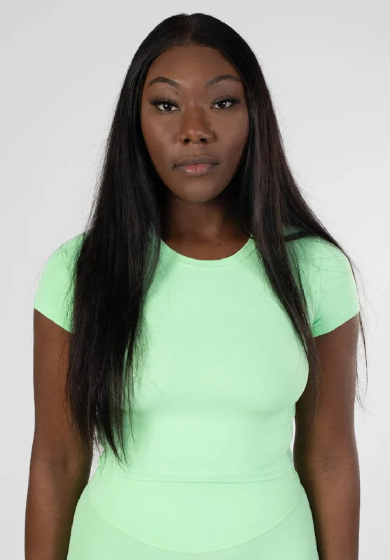 Your Go-To Yoga Outfits Now More Affordable RecStretch Short Sleeve Crop Mint Chip