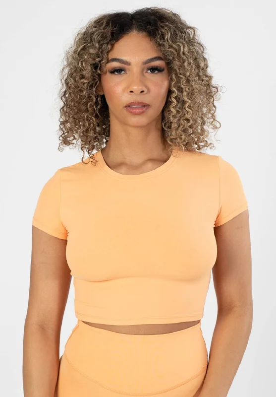 Unmissable Deals On Flexible Yoga Apparel RecStretch Short Sleeve Crop Orangesicle