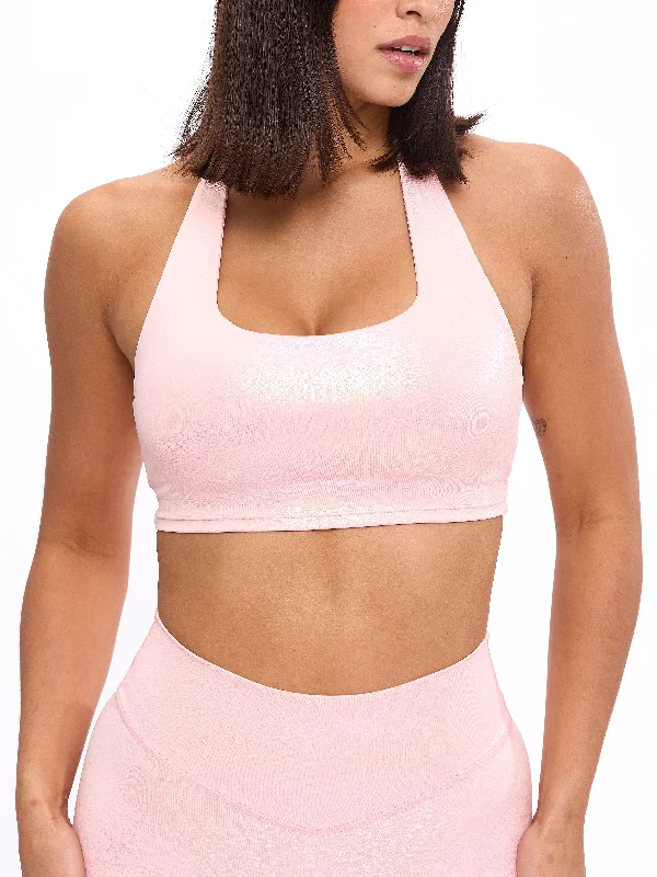 Elevate Your Style And Practice For Less Revolution Halter Crop V2 - Pink Holographic Elevate Your Style And Practice For Less Revolution Halter Crop V2 - Pink Holographic