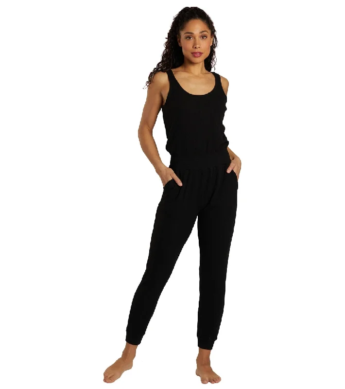 Spiritual Gangster Ballet Rib Jumpsuit Black