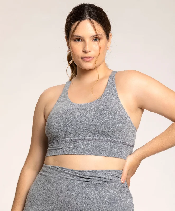 Strappy Back Sports Bra Gray