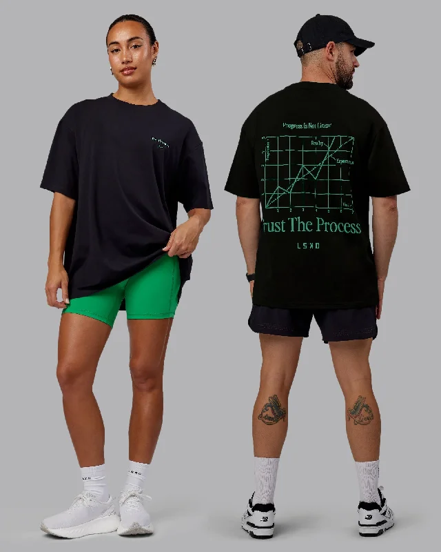 Look Good, Feel Good, And Save Big Unisex Trust The Process 2.0 FLXCotton Tee Oversize - Black-Impact Green Look Good, Feel Good, And Save Big Unisex Trust The Process 2.0 FLXCotton Tee Oversize - Black-Impact Green