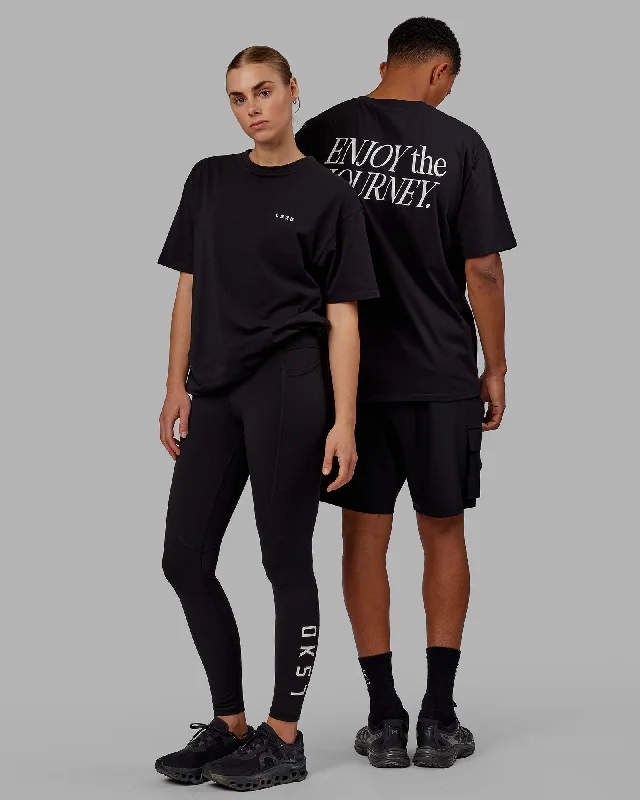Premium Yoga Wear At Special Discounts Unisex VS1 FLXCotton Tee Oversize - Black-White Premium Yoga Wear At Special Discounts Unisex VS1 FLXCotton Tee Oversize - Black-White