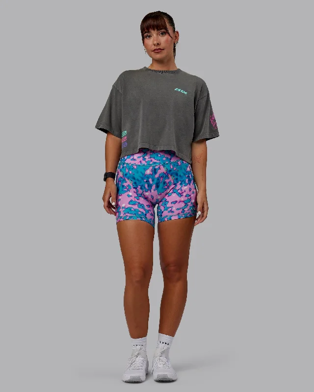 Breathable, Moisture-Wicking, And Budget-Friendly Washed Huntington 24 Cropped Heavyweight Tee - Charcoal-Dahlia Purple