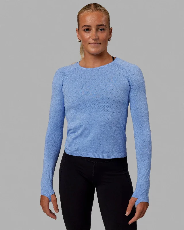 The Best Yoga Wear At The Best Prices AeroFLX+ Seamless Long Sleeve Tee - Cornflower Blue Marl The Best Yoga Wear At The Best Prices AeroFLX+ Seamless Long Sleeve Tee - Cornflower Blue Marl