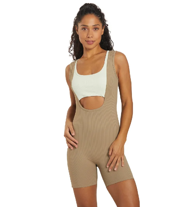 Ultimate Comfort And Style Now At Lower Prices Year of Ours Ribbed Biker Onesie Caribou/Bone Ultimate Comfort And Style Now At Lower Prices Year of Ours Ribbed Biker Onesie Caribou/Bone