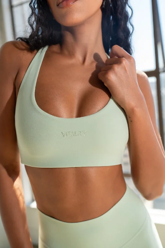 Embrace Comfort With Yoga Wear On Sale Cloud II™ Lace Up Bra - Sage