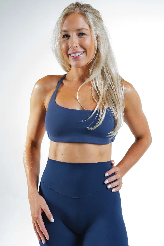 Flow In Comfort With Stylish Discounts Cloud II™ Strappy Bra - Indigo