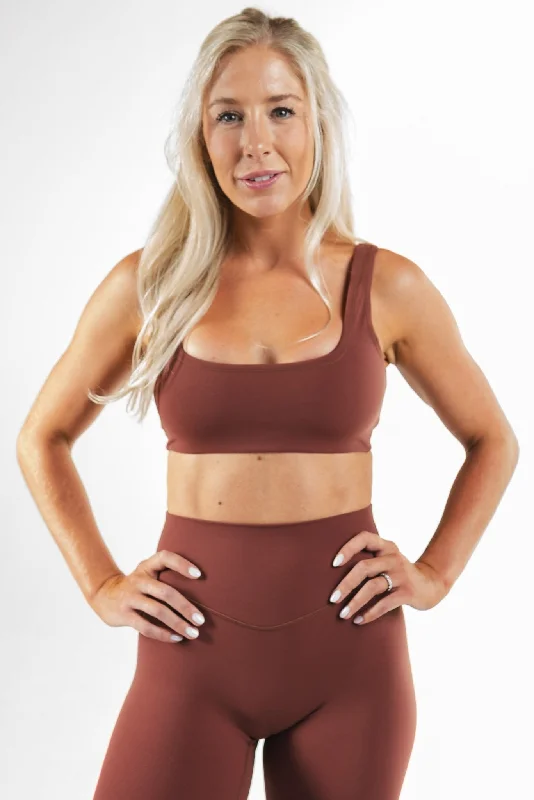 Find Your Perfect Fit With Discounted Yoga Outfits Cloud II™ U Bra - Cinnamon