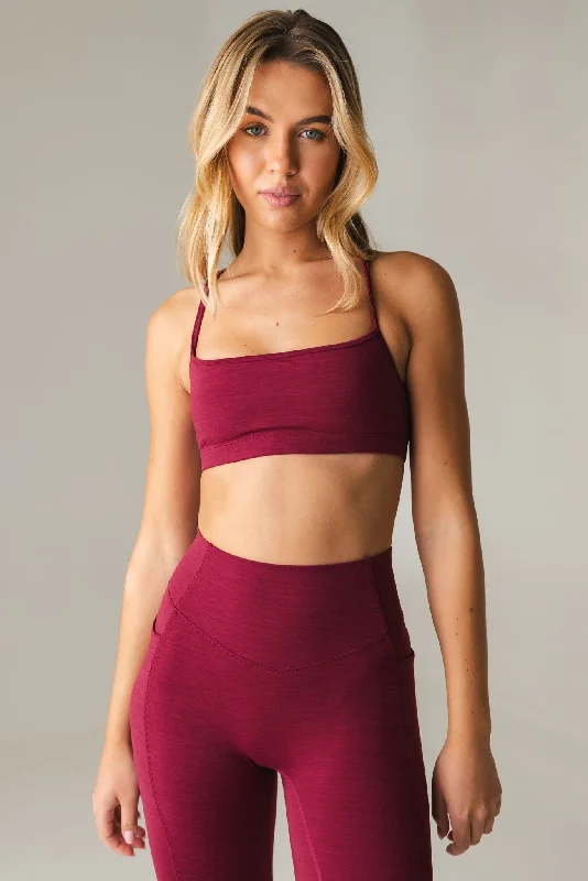 Elevate Your Style And Practice For Less Vitality Daydream® Stitch Racer Bra - Burgundy Vineyard