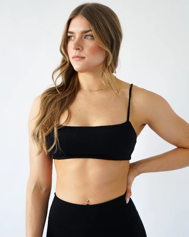 Unbeatable Deals On Breathable Yoga Apparel Define Bandeau Sports Bra - Black