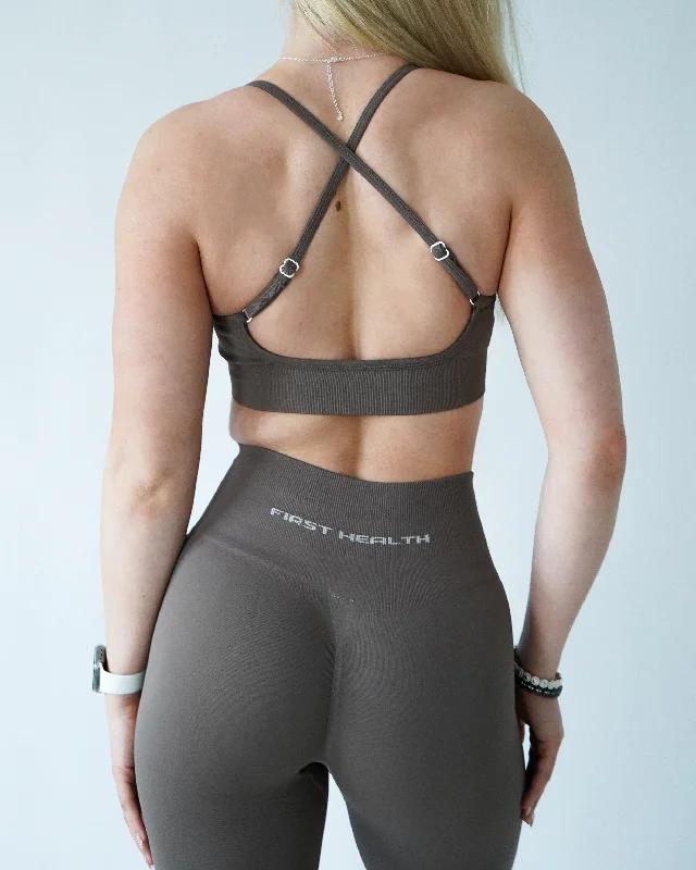 Stretch Your Limits, Not Your Wallet Enhance Adjustable Sports Bra - Cappuccino
