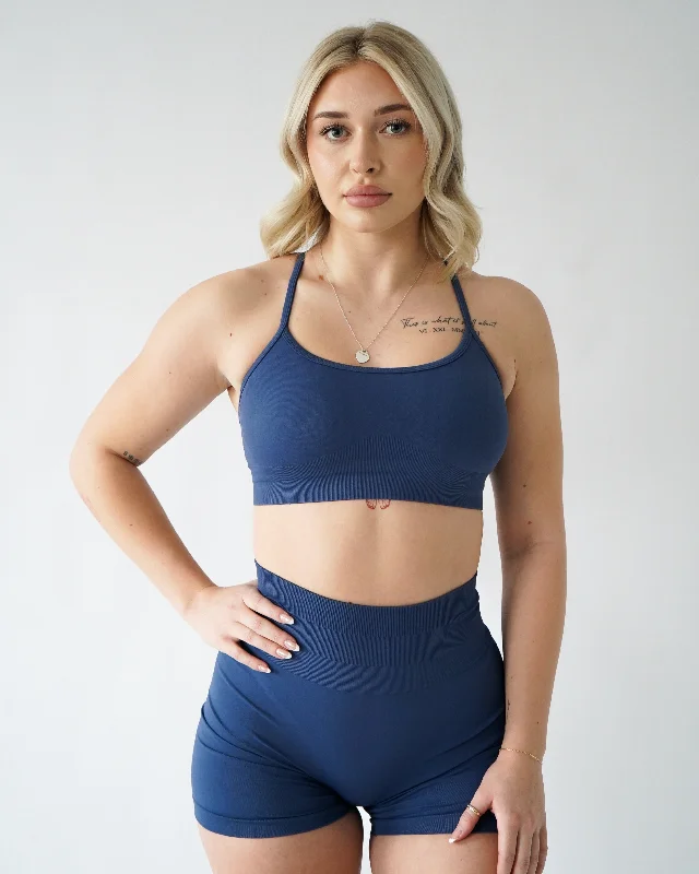Yoga Wear At Unbeatable Prices Enhance Adjustable Sports Bra - Denim