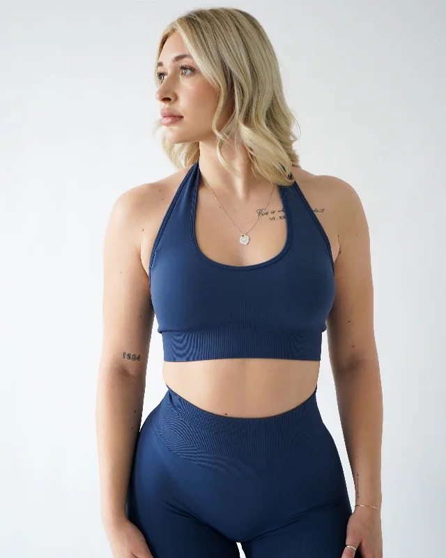Master Every Pose With Premium Yoga Wear Deals Enhance Halter Top - Denim