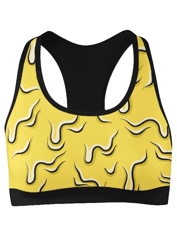 Yoga Apparel Designed For Movement At Lower Prices Neon Drippy (Yellow) Sports Bra