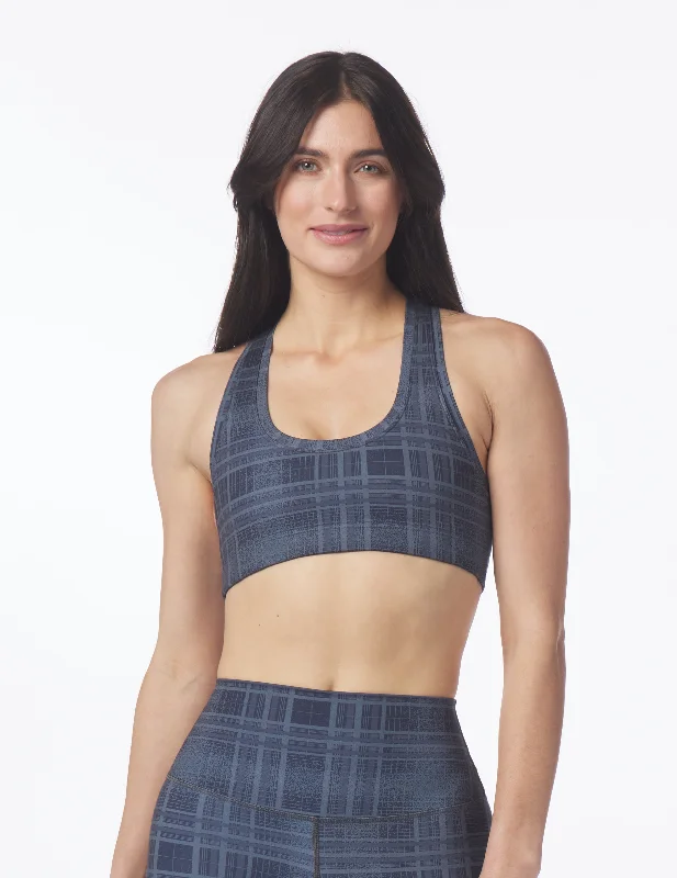 Ultimate Comfort And Style Now At Lower Prices Notch Bra: Black Speckle Plaid