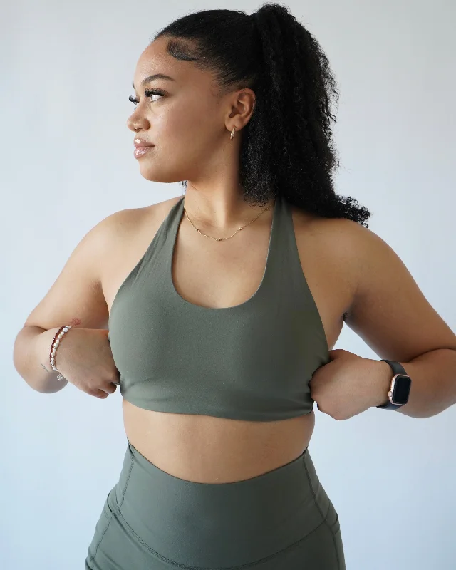 The Best Yoga Wear At The Best Prices Performance Halter Top - Olive