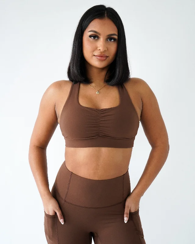 From Warm-Ups To Cooldowns, Shop And Save Performance Scrunch Bra - Clay