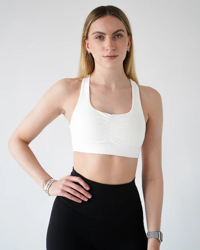 Find Your Perfect Fit With Discounted Yoga Outfits Performance Scrunch Bra - White
