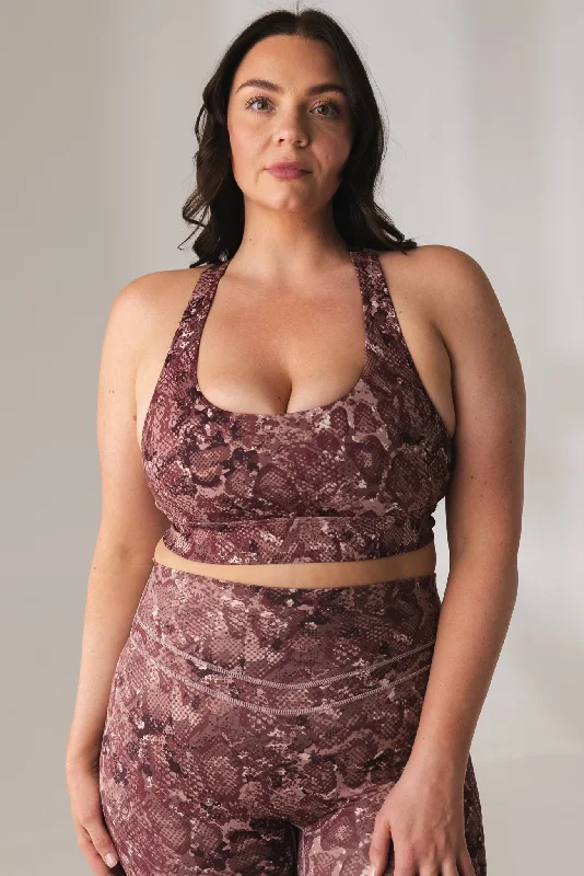 Elevate Your Practice With Affordable Yoga Wear Vitality Revive Racer Bra - Wine Serpent Elevate Your Practice With Affordable Yoga Wear Vitality Revive Racer Bra - Wine Serpent