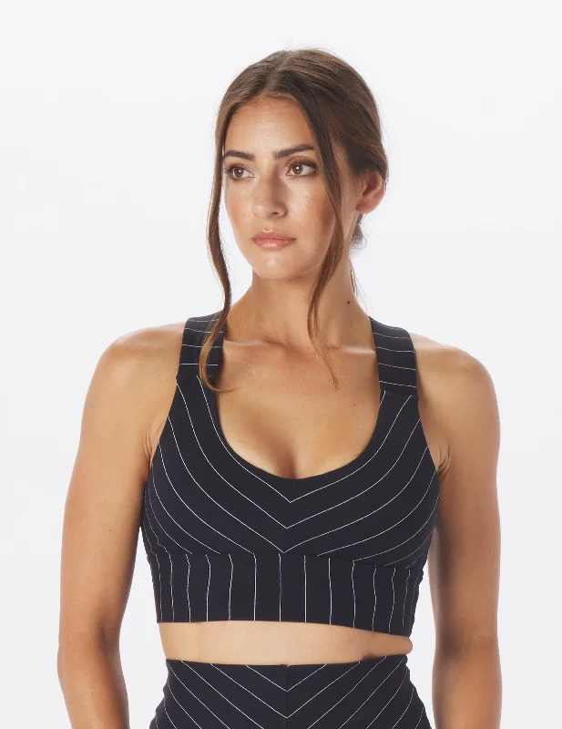 Upgrade Your Yoga Wardrobe For Less Stability Bra: Black/White Pin Stripe