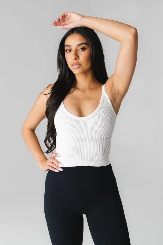 Unbeatable Deals On Breathable Yoga Apparel Vitality Synergy® V Tank - Snow