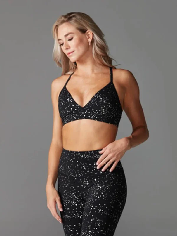 Breathe, Stretch, And Save On Yoga Apparel Tavi Adjustable Studio Women's Sports Bra - Ebony Glimmer Breathe, Stretch, And Save On Yoga Apparel Tavi Adjustable Studio Women's Sports Bra - Ebony Glimmer