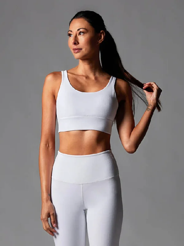 Fashionable Yoga Apparel Now On Sale Tavi Empower Women's Sports Bra - White Floral