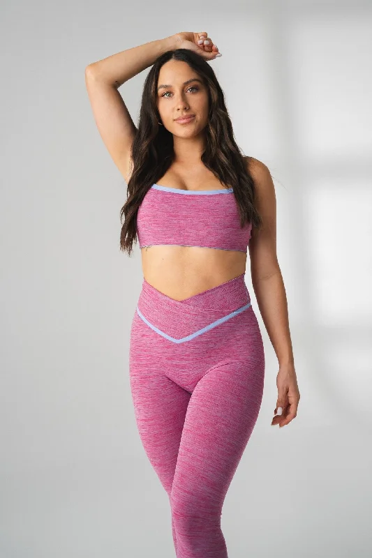 Move With Confidence In Discounted Yoga Outfits Vitality Daydream® Block Square Bra - Berry Marl Move With Confidence In Discounted Yoga Outfits Vitality Daydream® Block Square Bra - Berry Marl