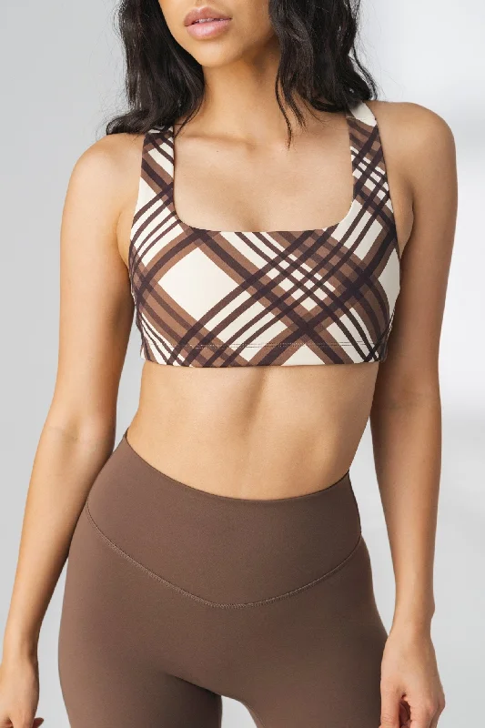 Breathable, Moisture-Wicking, And Budget-Friendly The Medial Bra - Cocoa Plaid