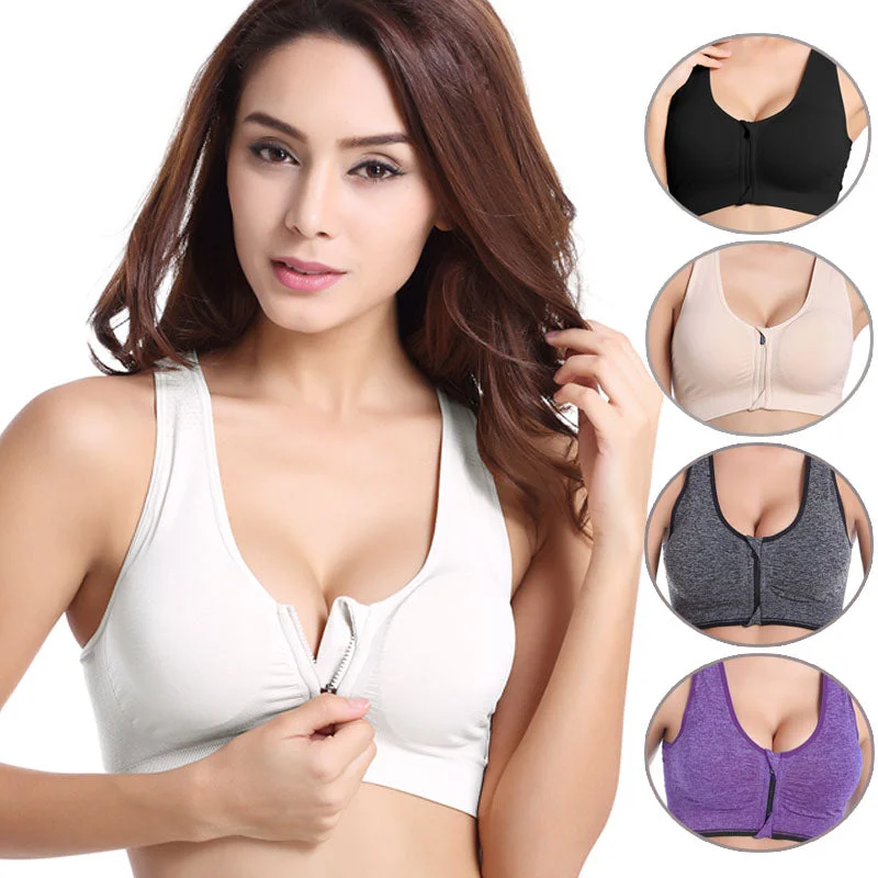 Performance Yoga Wear Now At Exclusive Discounts Women Zipper Push Up Sports Bras