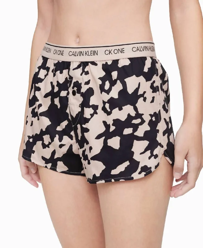 Yoga Wear At Unbeatable Prices Cotton Sleep Short In Cutout Print/charming Khaki