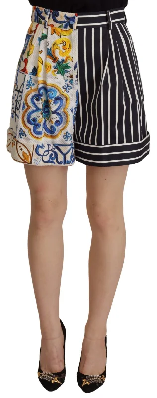 Breathe, Stretch, And Save On Yoga Apparel Dolce & Gabbana Majolica High Waist Designer Bermuda Women's Shorts Breathe, Stretch, And Save On Yoga Apparel Dolce & Gabbana Majolica High Waist Designer Bermuda Women's Shorts