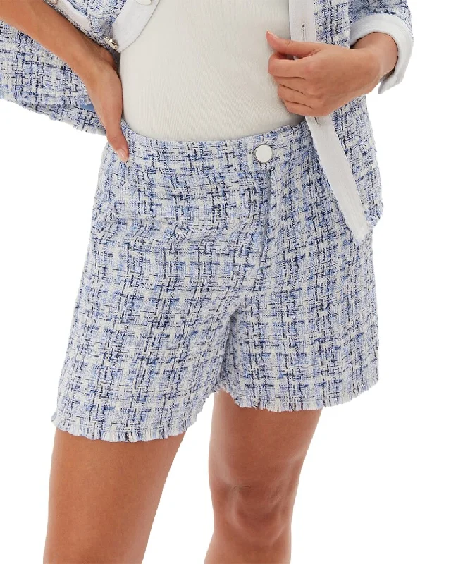 Namaste And Save On Yoga Apparel ecru Tweed Wool-Blend Short