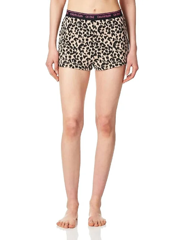 Soft, Supportive Yoga Wear At Unbeatable Savings Glisten Lounge Short In Sketched Leopard Print Honey Almond Soft, Supportive Yoga Wear At Unbeatable Savings Glisten Lounge Short In Sketched Leopard Print Honey Almond