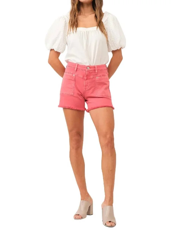 Stretch Your Limits, Not Your Wallet Ivy Radiant Shorts In Red