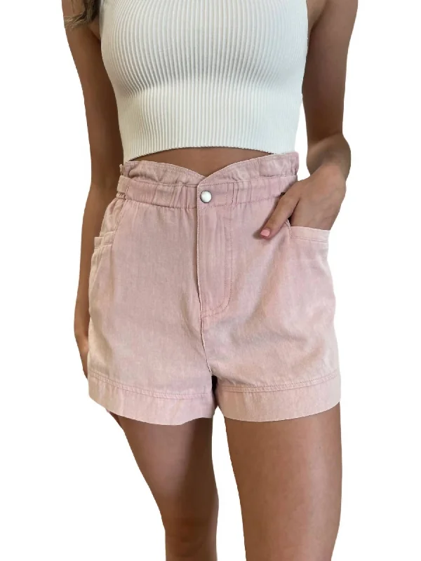 Premium Yoga Wear At Special Discounts Mineral Wash Shorts In Light Pink