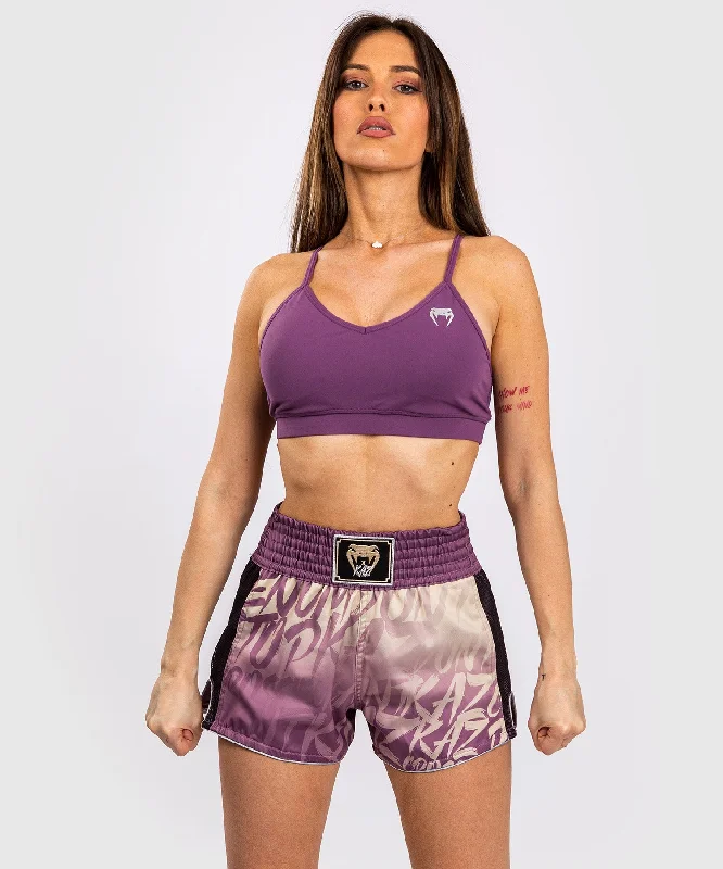 Move With Confidence In Discounted Yoga Outfits Venum x Kaz Muay Thai Shorts - Dusky Orchid Move With Confidence In Discounted Yoga Outfits Venum x Kaz Muay Thai Shorts - Dusky Orchid