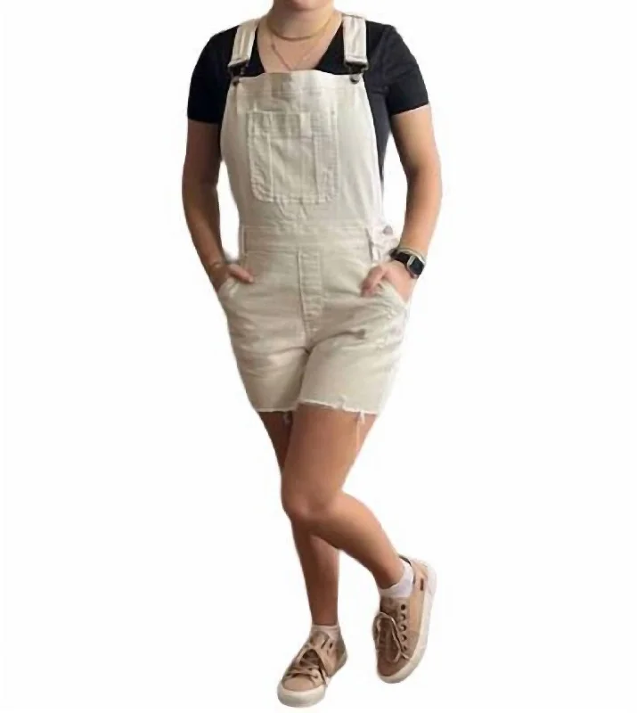 Trendy Yoga Outfits At Budget-Friendly Prices Overall Shorts In Ecru